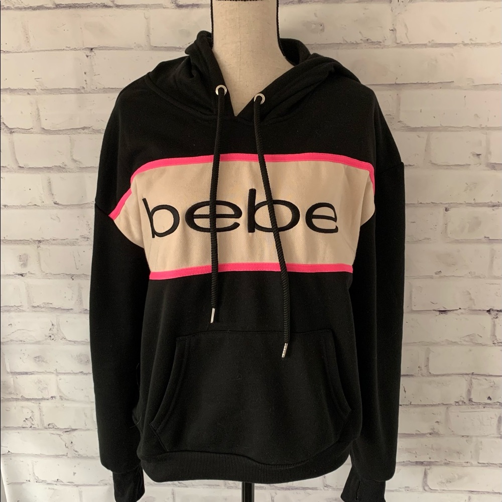 Bebe Black and Pink Hoodie. Size - xlarge